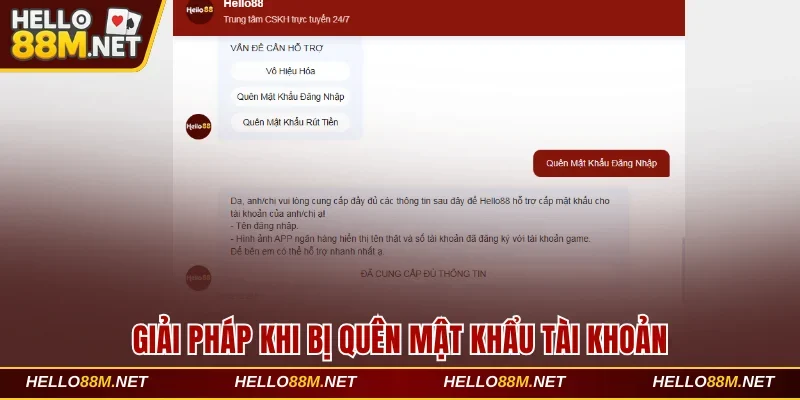 Giải pháp khi bị quên mật khẩu tài khoản
